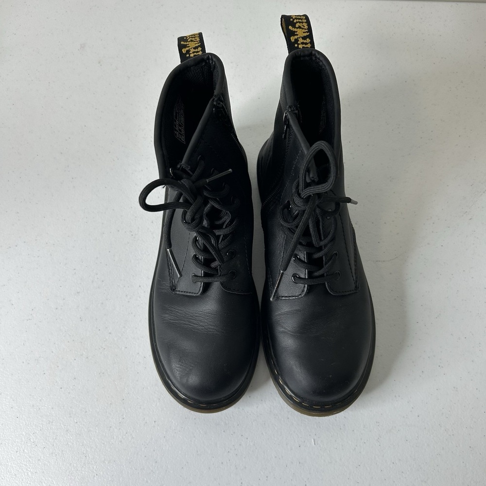 Dr. Martens 1460 Y Softy T Leather Lace Up Boots Size 5M 6L Black Side Zipper - Picture 3 of 8
